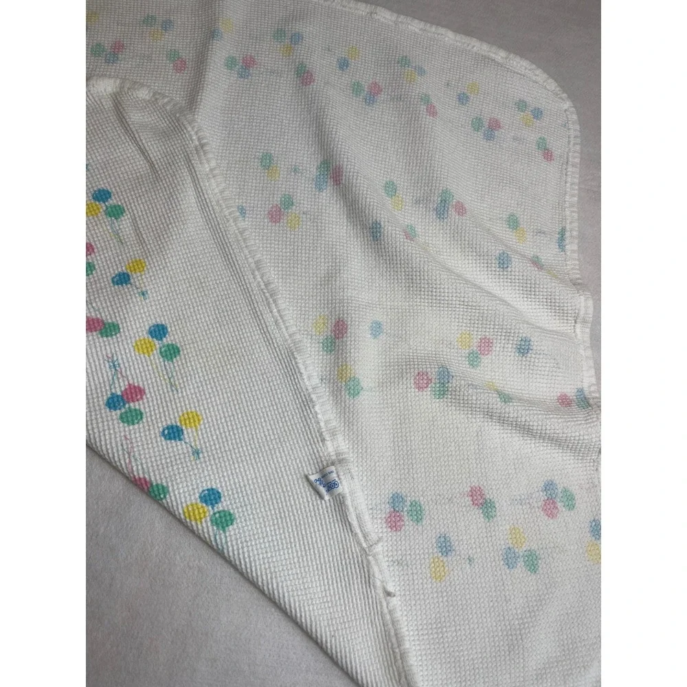 Vintage 90s Cozy Baby Products Waffle Knit Blanket 100% Cotton Made in USA